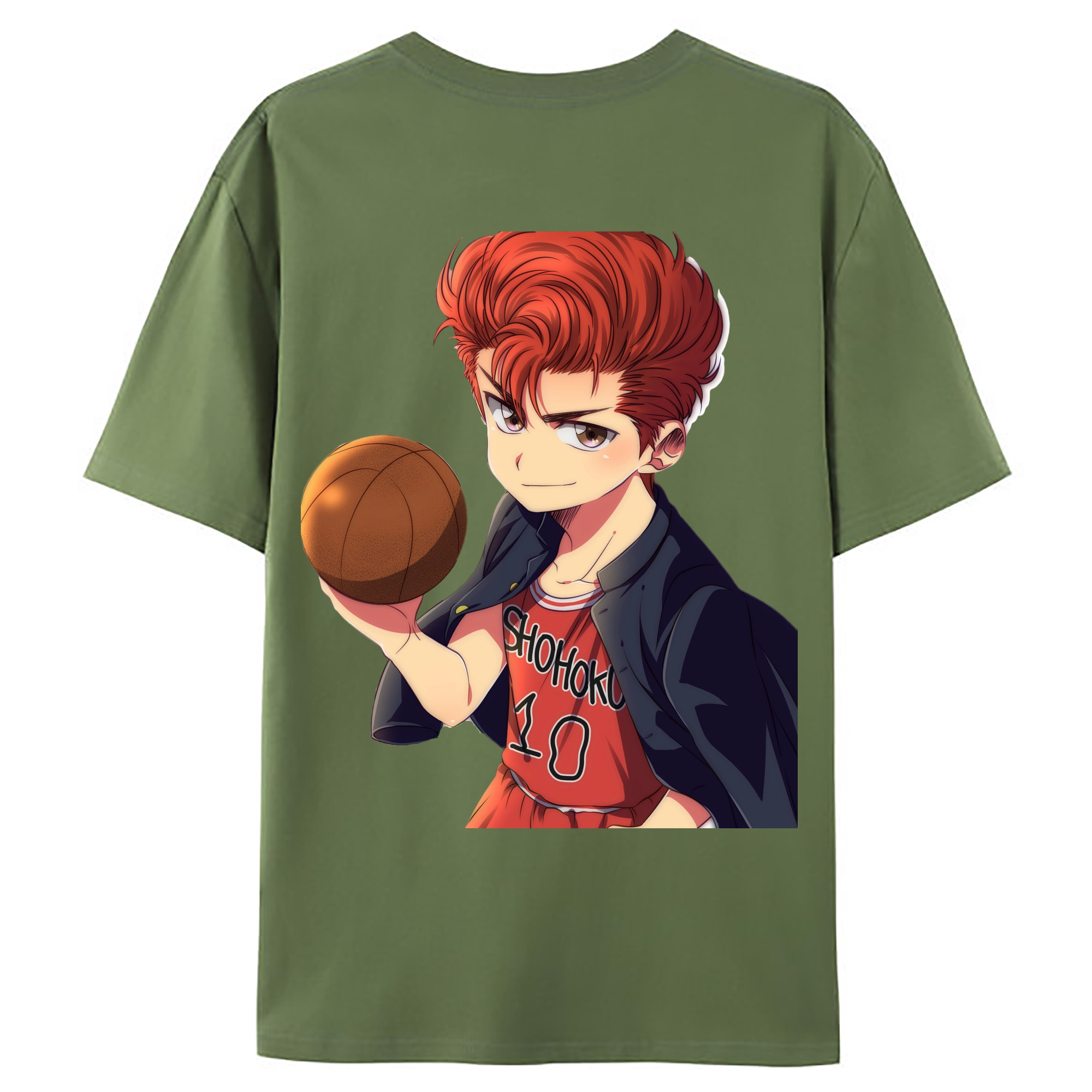 （画像用） SLAM DUNK／スラムダンク 綿100％ メンズ半袖Tシャツ（バックプリント） 通気性